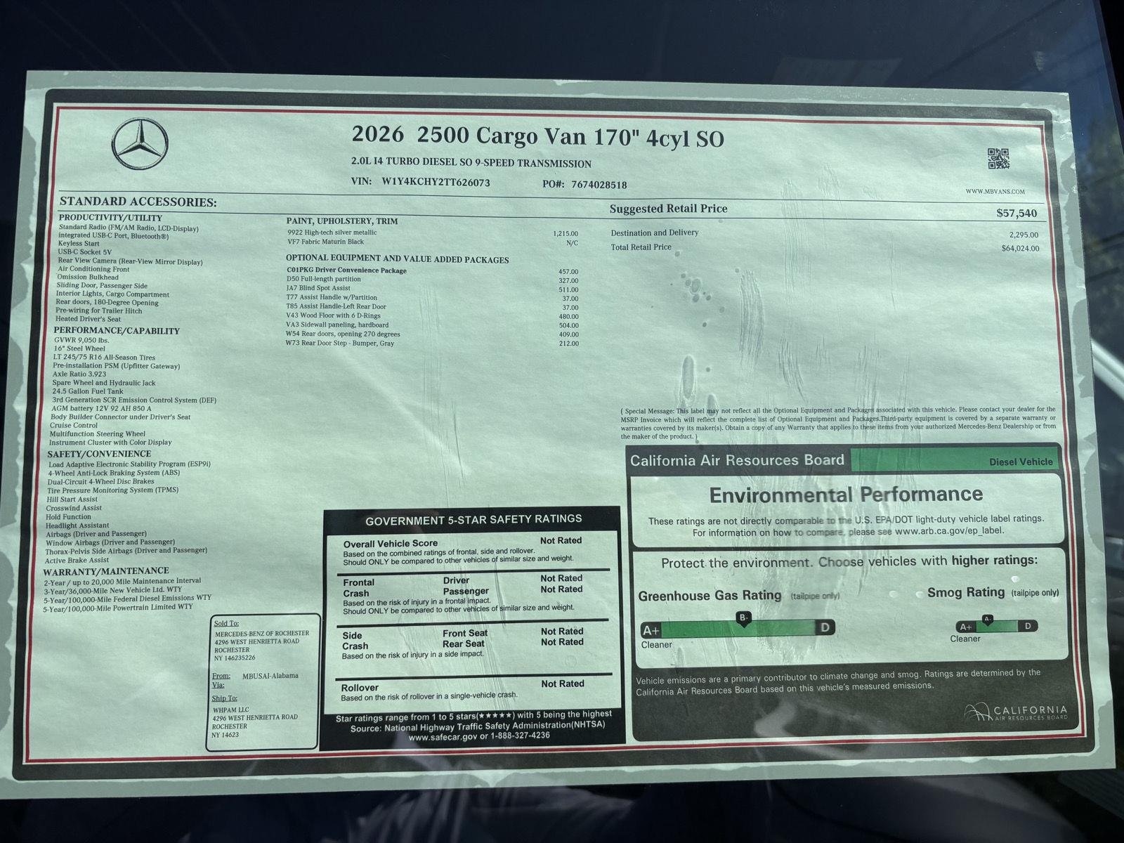 mercedes-benz sprinter cargo van 2026 W1Y4KCHY2TT626073 image mercedes-benz sprinter cargo van 2026 W1Y4KCHY2TT626073 image